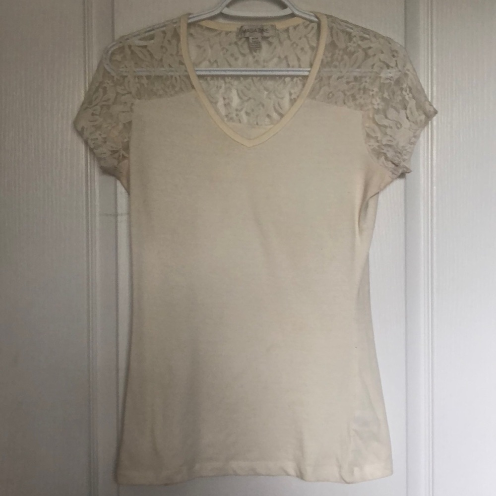 2 for $25 Cream lace t-shirt